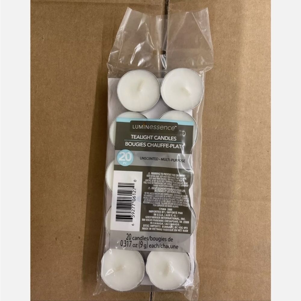 Unscented White Tealight Candles, 20-ct. Packs